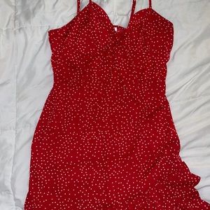 Red polkadot dress
